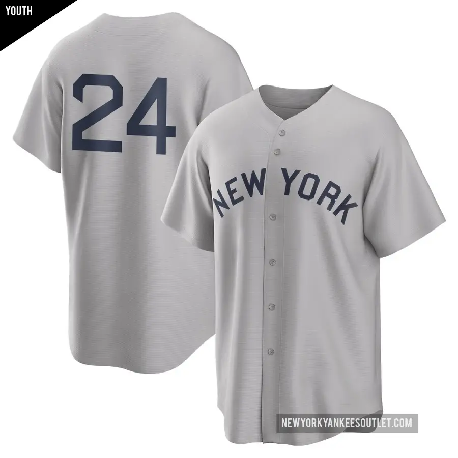 Youth New York Yankees ＃24 Jasson Dominguez Replica Gray 2021 Field of Dreams Jersey