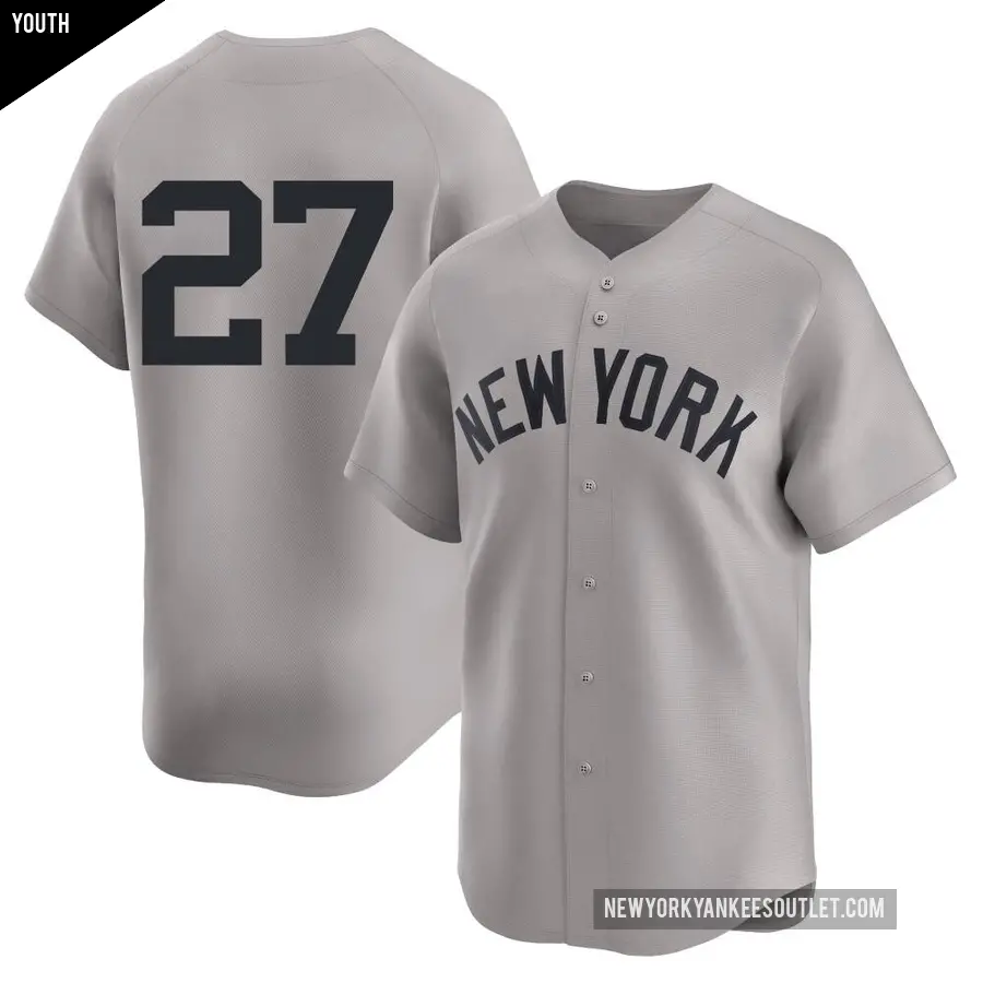 Youth New York Yankees ＃27 Giancarlo Stanton Limited Gray Away 2nd Jersey