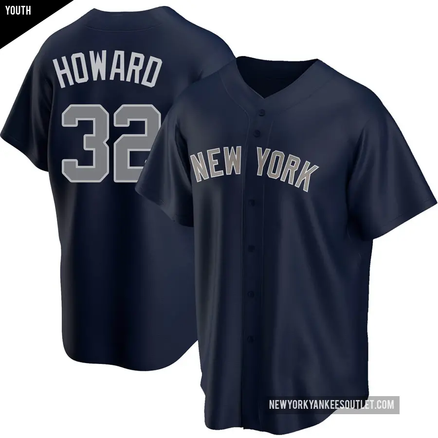 Youth New York Yankees ＃32 Elston Howard Replica Navy Alternate Jersey