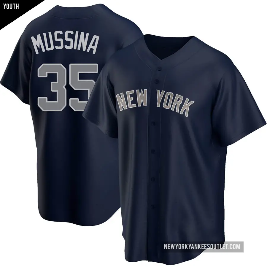Youth New York Yankees ＃35 Mike Mussina Replica Navy Alternate Jersey