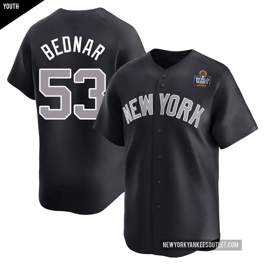 Youth New York Yankees ＃53 David Bednar Limited Navy Alternate 2024 World Series Jersey