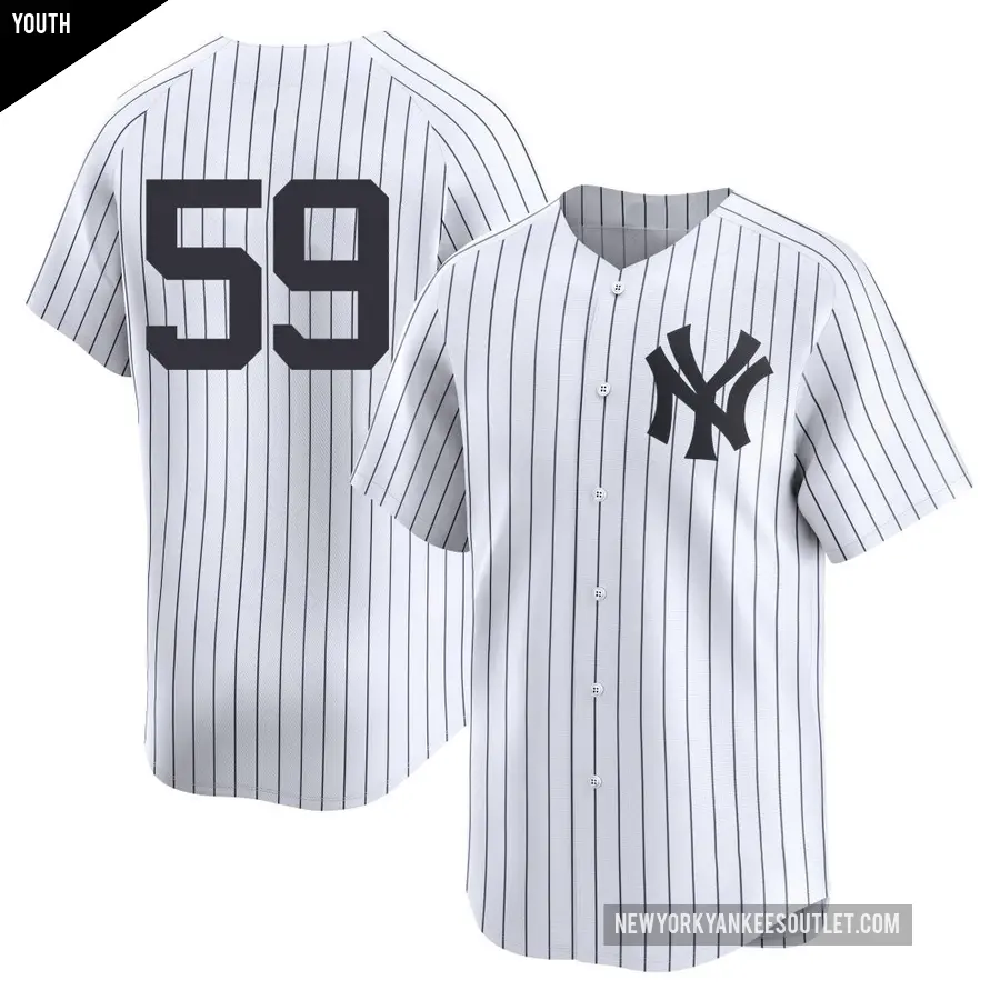 Youth New York Yankees ＃59 Carlos Carrasco Limited White Yankee Home 2nd Jersey