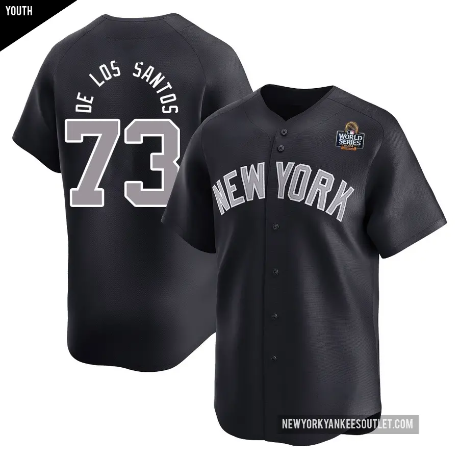 Youth New York Yankees ＃73 Yerry De Los Santos Limited Navy Yerry De los Santos Alternate 2024 World Series Jersey