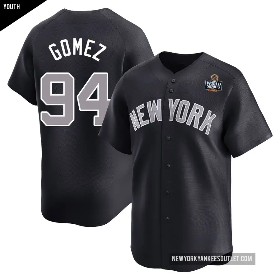 Youth New York Yankees ＃94 Yoendrys Gomez Limited Navy Alternate 2024 World Series Jersey